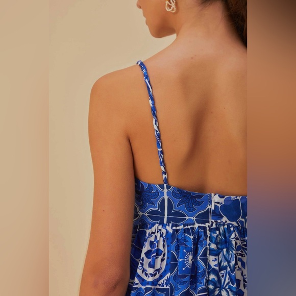 NWT FARM RIO Blue Tile Dream Maxi Dress - Picture 4 of 9